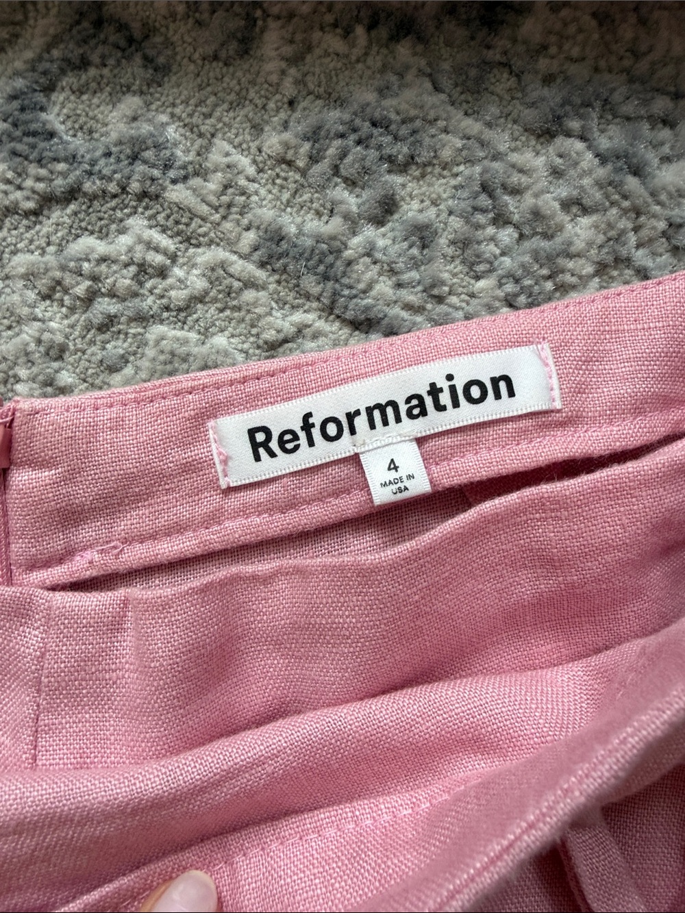 Reformation Sz 4 France Linen Two Piece Pink Mini Skort and Crop Top set - Picture 2 of 16